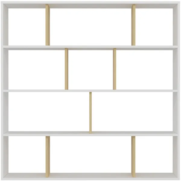 FUNZI LIVING Hodbi bogreol - natur og hvid melamin